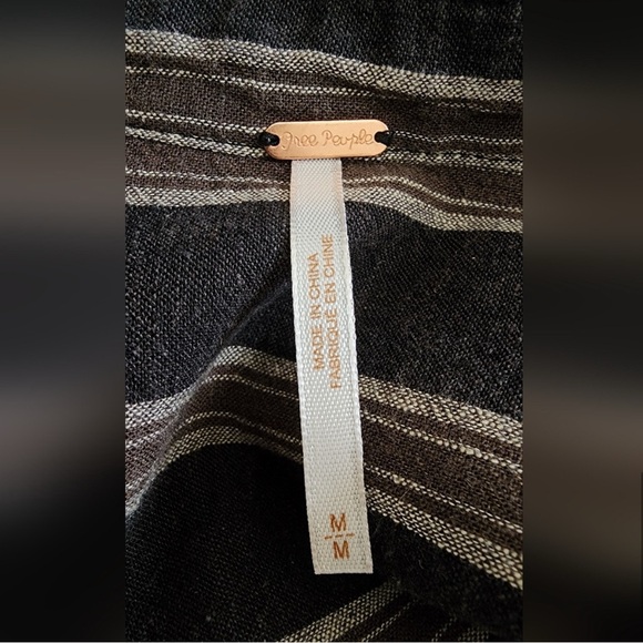 Free People Gray Brown Striped Sensual Wrapped Jumpsuit - Picture 9 of 9